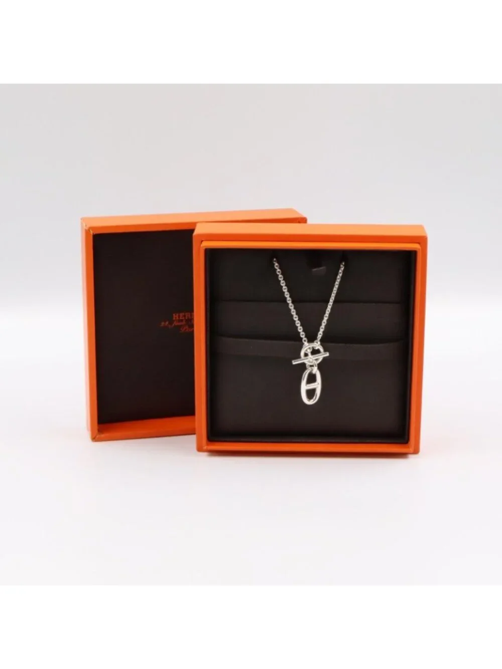 Hermes Necklace Chaine D'ancre Amulette 925 Sterling Silver